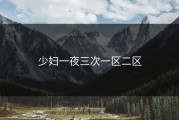 少妇一夜三次一区二区
