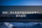 刚刚！汤头条网页版现场画面曝光，疯传围观！