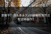 意难平！汤头条永久VIP破解版竟然还有这种操作？