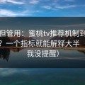 冷门但管用：蜜桃tv推荐机制到底看什么？一个指标就能解释大半（别说我没提醒）