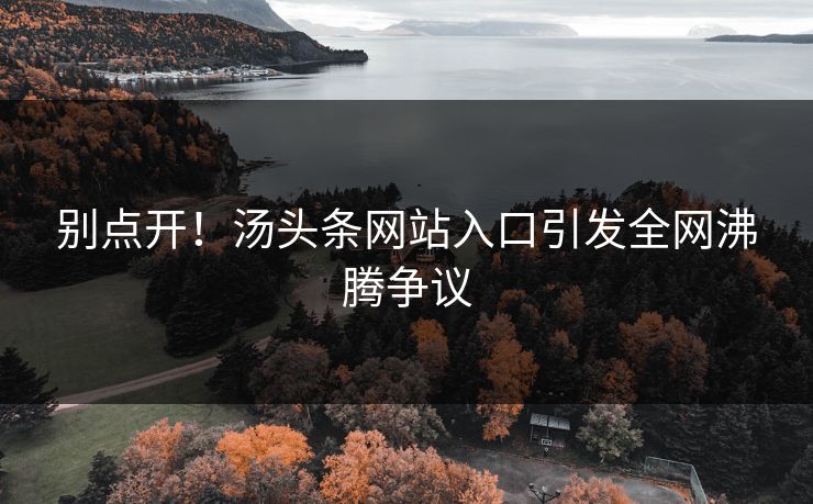 别点开！汤头条网站入口引发全网沸腾争议