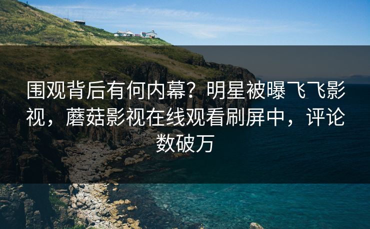 围观背后有何内幕？明星被曝飞飞影视，蘑菇影视在线观看刷屏中，评论数破万